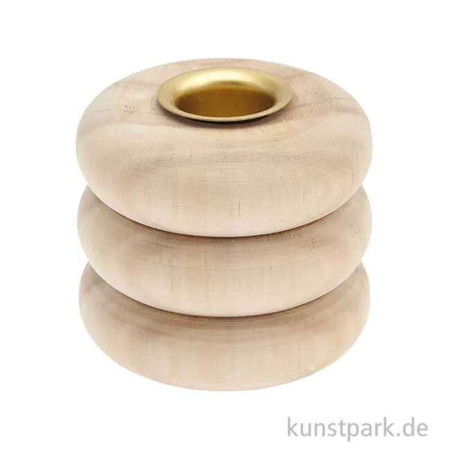 Artikelbild 1 des Artikels “Holz Kerzenhalter - Ringe, 7 x 7 x 6 cm “