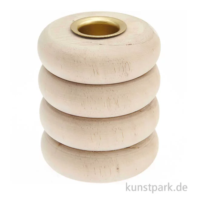 Artikelbild 1 des Artikels “Holz Kerzenhalter - Ringe, 7 x 7 x 8 cm “