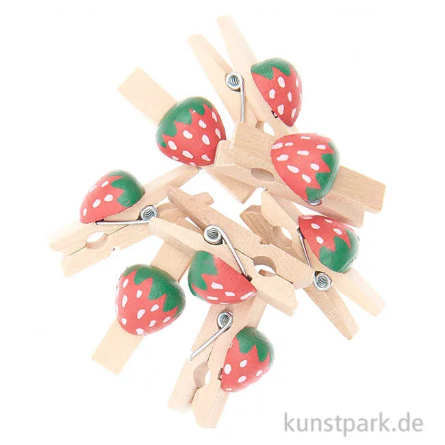 Artikelbild 1 des Artikels “Holz-Klammern Erdbeere, 8 Stück “