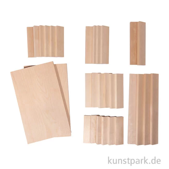 Artikelbild 1 des Artikels “Holz Klötzchen + Platten zum Basteln, Natur, 30er Set “