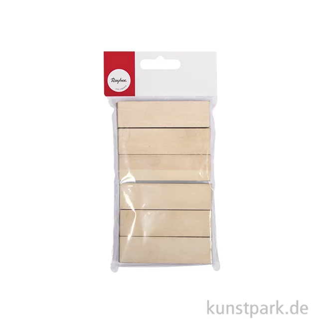 Artikelbild 1 des Artikels “Holz Klötzchen zum Basteln, Natur, 80 x 23 x 8 mm, 12 Stück “