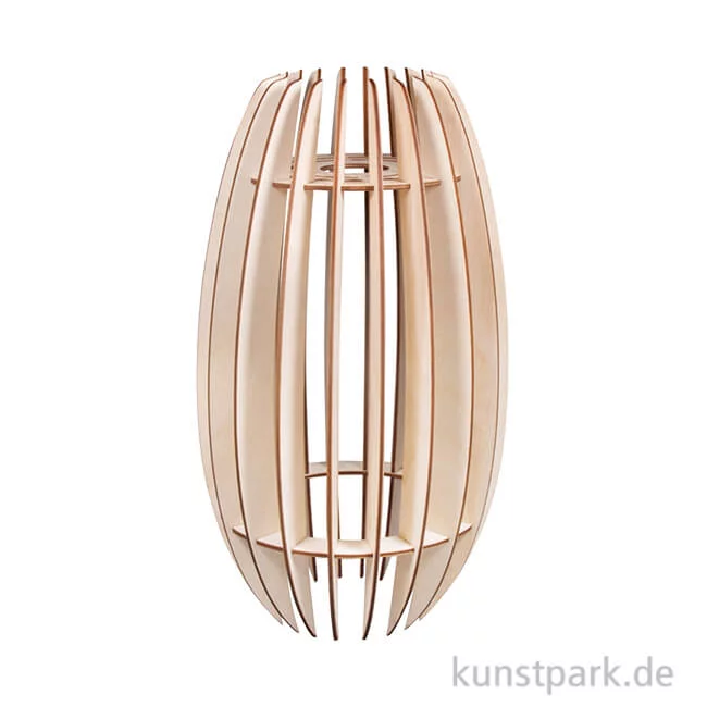 Artikelbild 1 des Artikels “Holz Lamellenlampe - Helsinki, 20 x 20 x 35 cm “