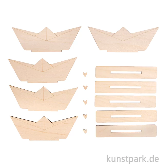 Artikelbild 1 des Artikels “Holz Schiff zum Stellen, Natur, 11,5 x 4 cm, 15-teilig “