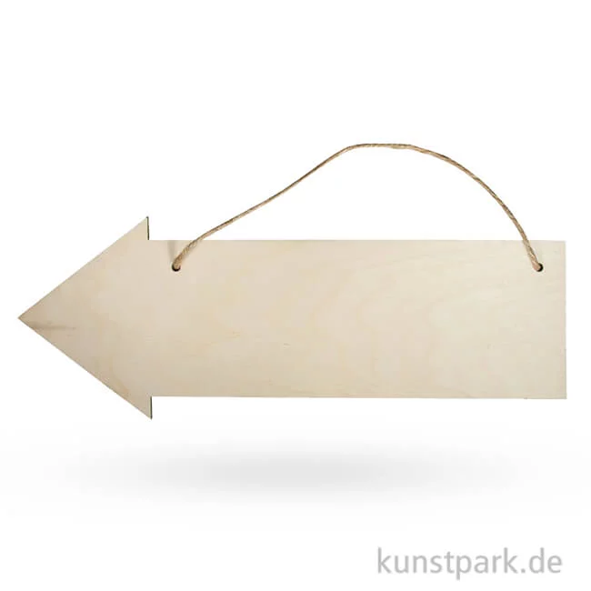 Artikelbild 1 des Artikels “Holz Schild mit Jutegarn - Pfeil “