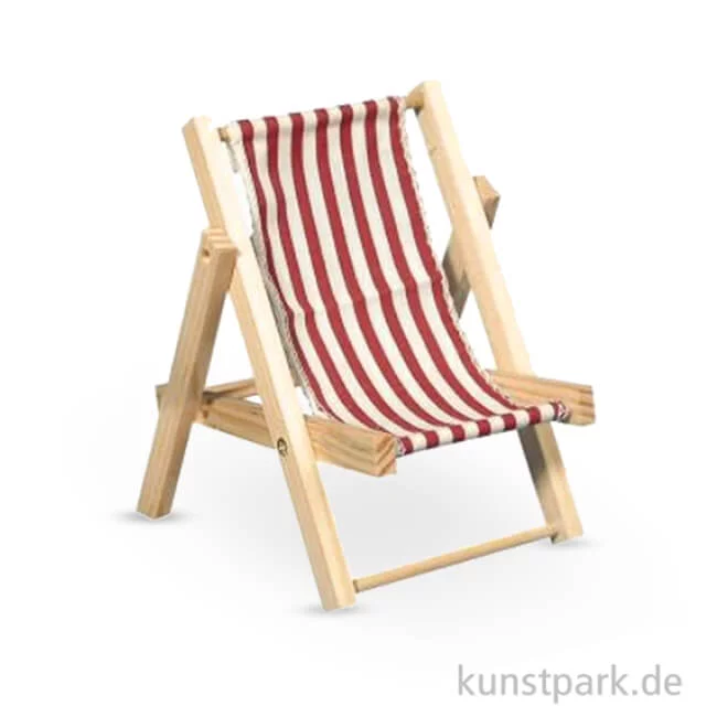 Artikelbild 1 des Artikels “Mini Holz-Sonnenliege Rotgestreift, 14 cm, 1 Stück “