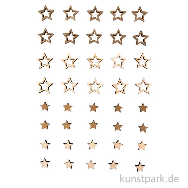 Artikelbild 1 des Artikels “Holz Streudeko Sterne, Natur, 1-2 cm Durchmesser, 40 Stück “