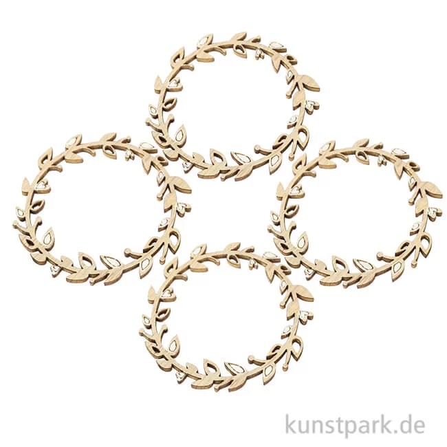 Artikelbild 1 des Artikels “Holz Streuteile - Blätterkranz, Durchmesser 5,5 cm, 4 Stück “