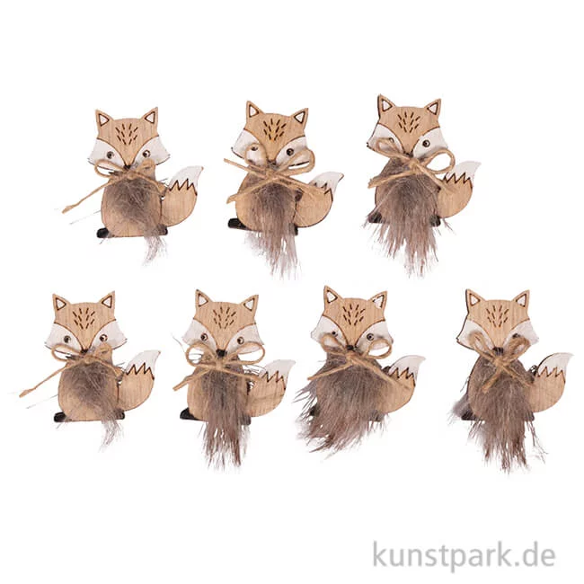 Artikelbild 1 des Artikels “Holz Streuteile Fuchs mit Klebepunkt, 3,5 x 4 cm, 7 Stück “