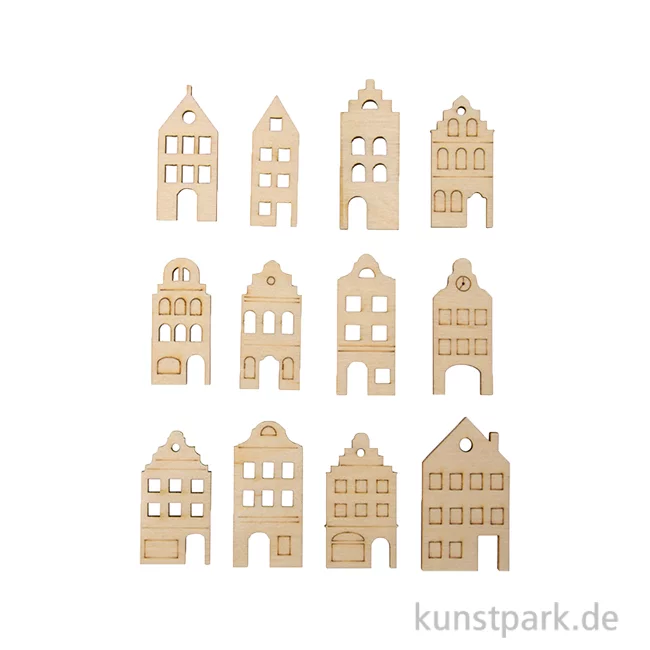 Artikelbild 1 des Artikels “Holz Streuteile Nordic Häuser, Natur, 3,5-4,2 cm, 12 Stück “