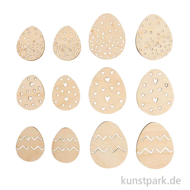 Artikelbild 1 des Artikels “Holz Streuteile Osterei, Natur, 3+4 cm, 12 Stück “