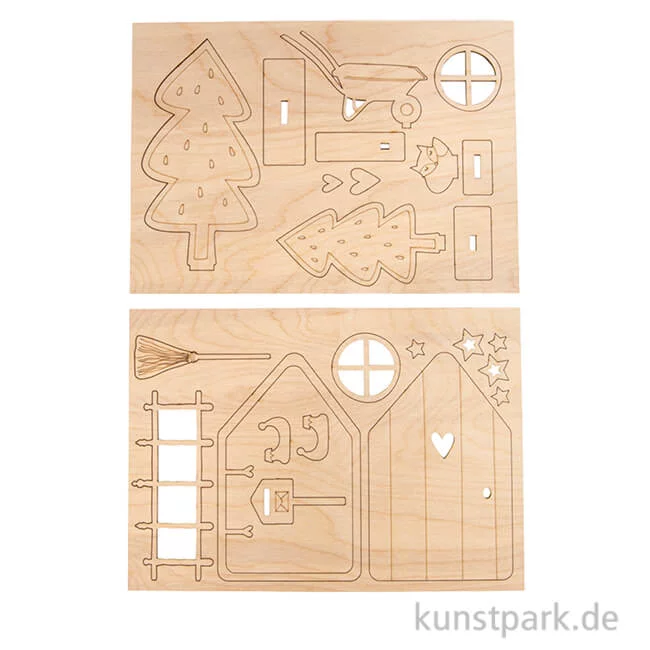 Artikelbild 1 des Artikels “Holz Wichteltür Tomte, Natur, 24-teiliges Set “