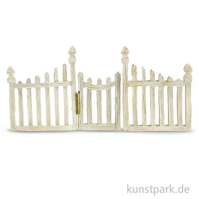 Artikelbild 1 des Artikels “Miniatur Holzzaun mit Tür - Weiß, 7x15,5 cm “