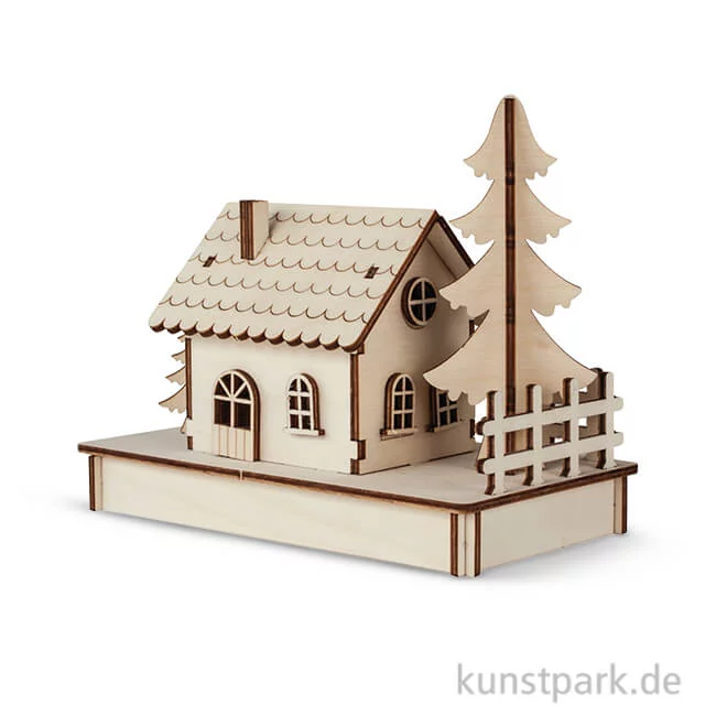 Artikelbild 1 des Artikels “Holzbausatz für 1 Häuschen, 17,5x9,4x14 cm, 30-teilig “
