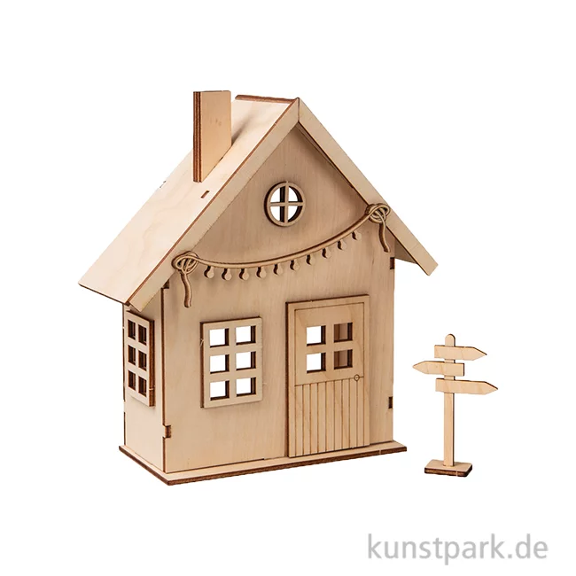 Artikelbild 1 des Artikels “Holzbausatz Wichtelhaus, Natur, 13,5 x 6,5 x 17,5 cm “