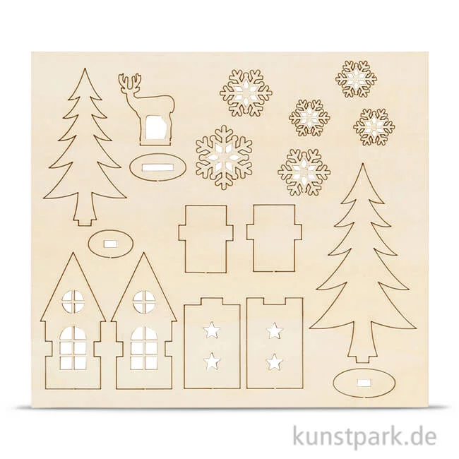 Artikelbild 1 des Artikels “Holzfiguren zum Aufstellen - Haus und Baum, 15,5x17,5 cm “