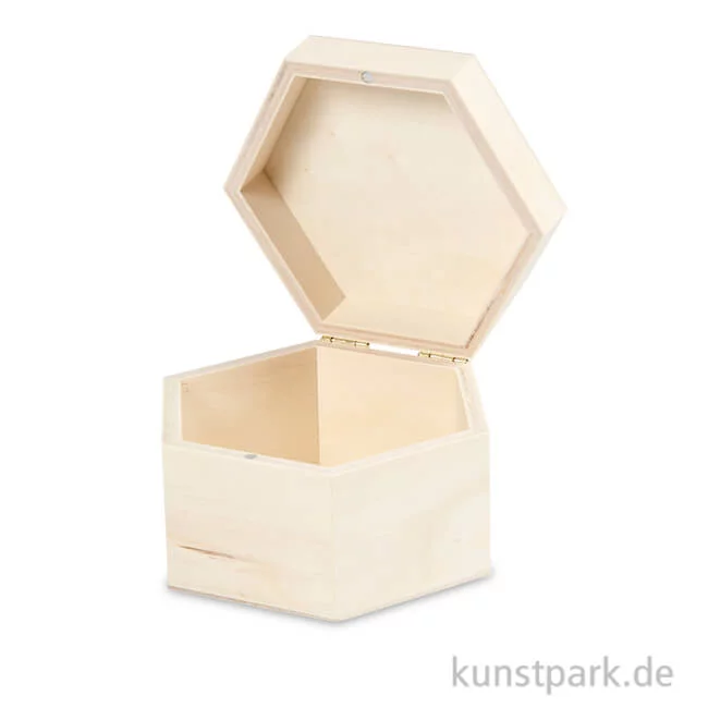 Artikelbild 1 des Artikels “Holzkiste sechseckig, 10,5x6,6 cm “