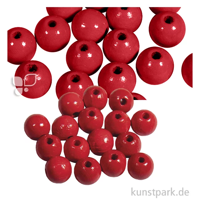 Artikelbild 1 des Artikels “Holzperlen Farbig, Poliert, Durchmesser 10 mm, 52 Stück Farbe | Rot“