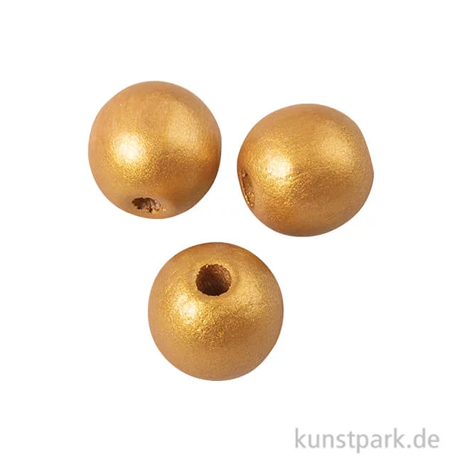 Artikelbild 1 des Artikels “Holzperlen, Gold, matt, 10 mm, 35 Stück “