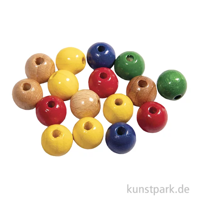 Artikelbild 1 des Artikels “Holzperlen Mix Bunt, Poliert, Durchmesser 10 mm, 52 Stück “