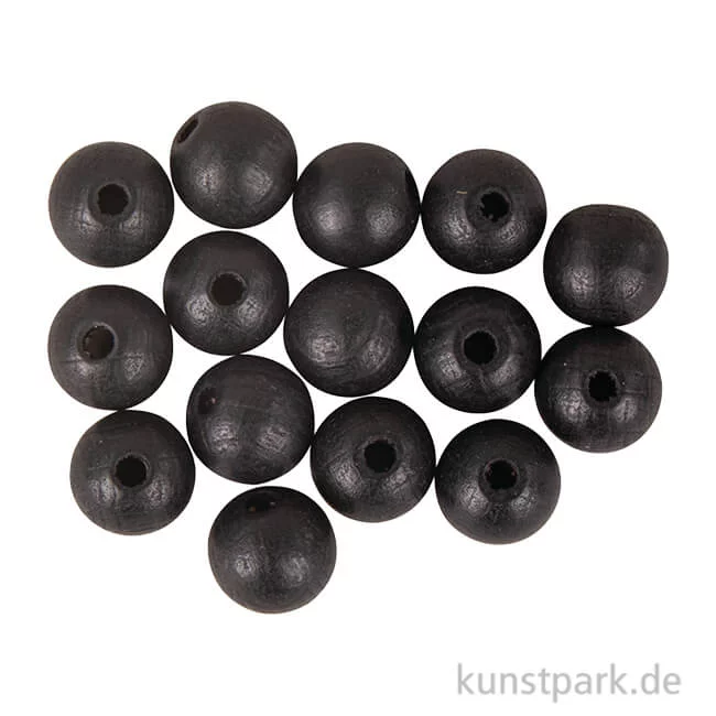 Artikelbild 1 des Artikels “Holzperlen, Schwarz, matt, 10 mm, 35 Stück “