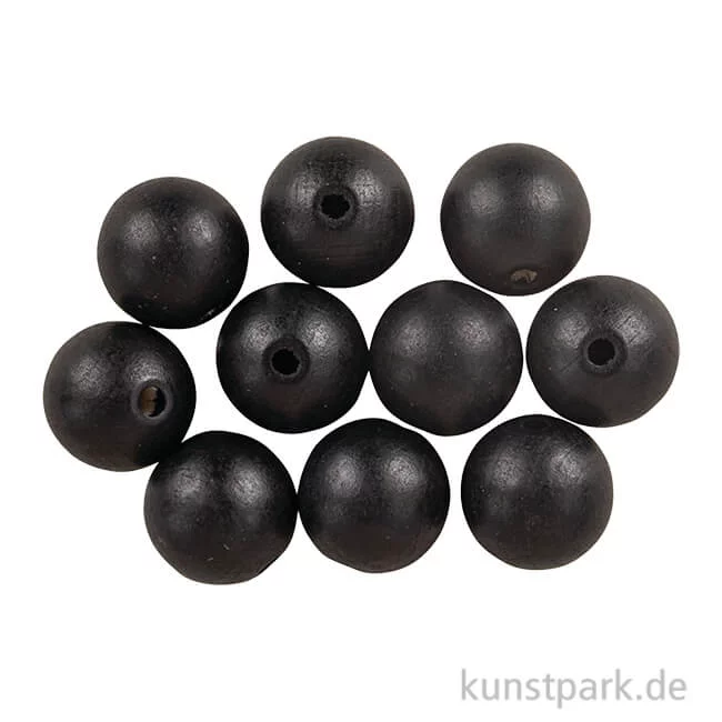 Artikelbild 1 des Artikels “Holzperlen, Schwarz, matt, 20 mm, 8 Stück “