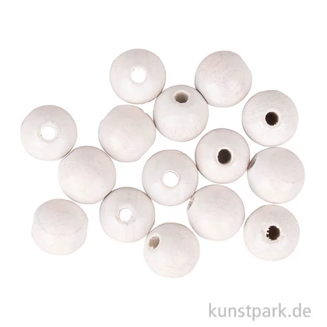 Artikelbild 1 des Artikels “Holzperlen, Weiß, matt, 10 mm, 35 Stück “