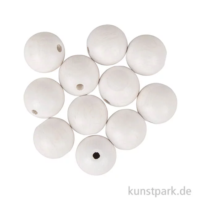 Artikelbild 1 des Artikels “Holzperlen, Weiß, matt, 20 mm, 8 Stück “