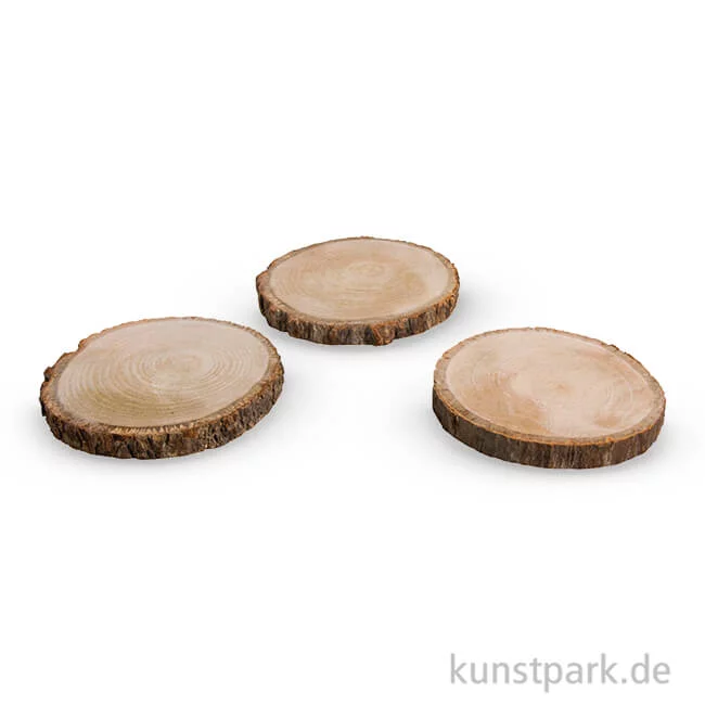 Artikelbild 1 des Artikels “Holzscheibe rund natur, 10 - 12 cm, 3 Stück sortiert “