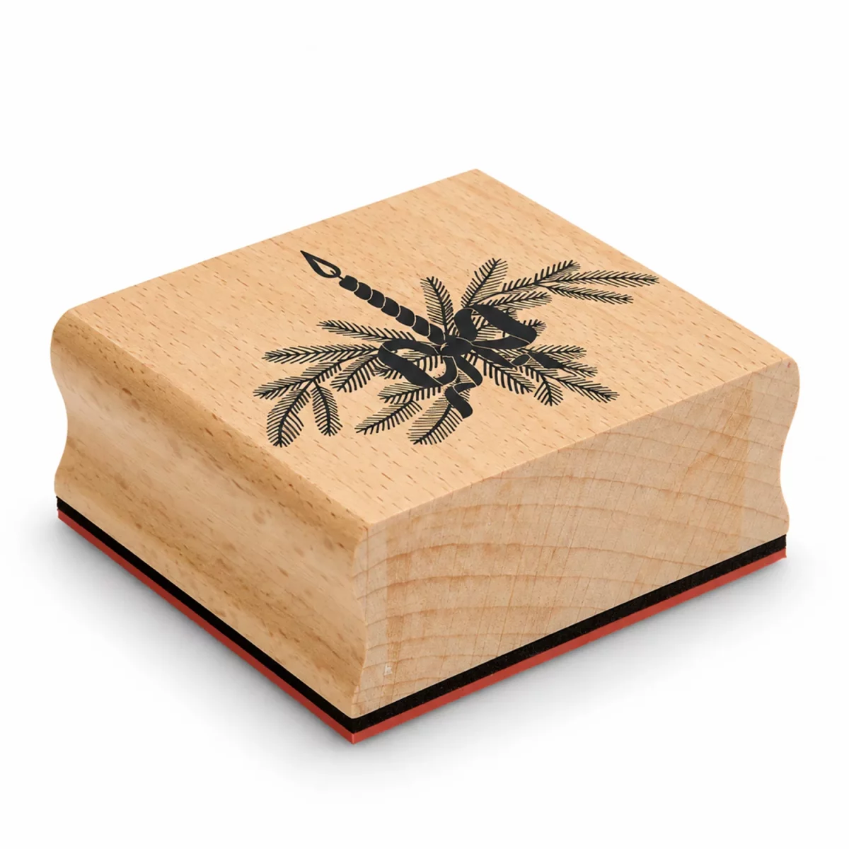 Artikelbild 1 des Artikels “Holzstempel - Kerze mit Tannenzweigen, 7,5 x 6 x 3 cm “