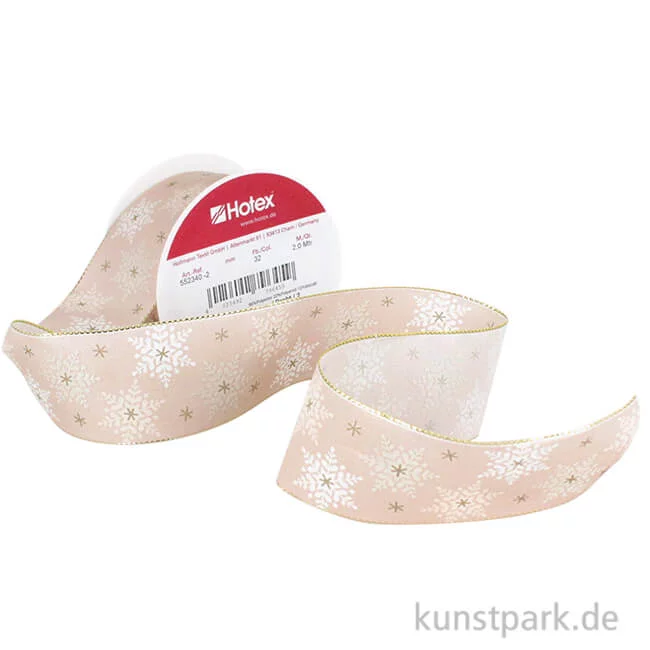 Artikelbild 1 des Artikels “Hotex Chiffonband mit Draht - Sterne Rosa - 40 mm x 2 m “