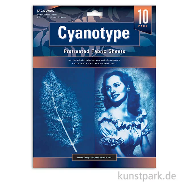 Artikelbild 1 des Artikels “Jacquard Cyanotype - Blaudruck Stoffe, vorbehandelt, 10 Blatt, A4 “