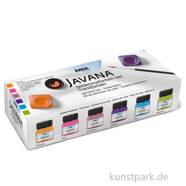 Artikelbild 1 des Artikels “KREUL Javana Seidenmalfarben-Set - Trendfarben mit 6  x 20 ml und Zubehör “