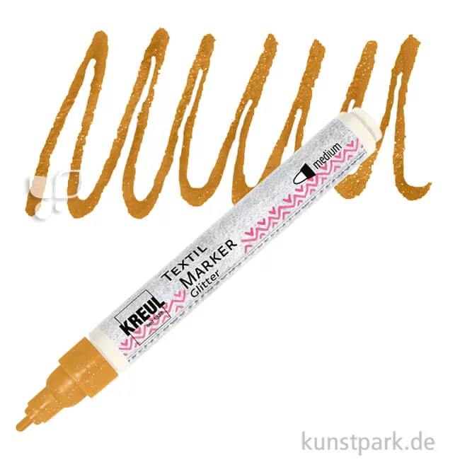 Artikelbild 1 des Artikels “KREUL Textil Marker Glitter medium Stift | Gold“