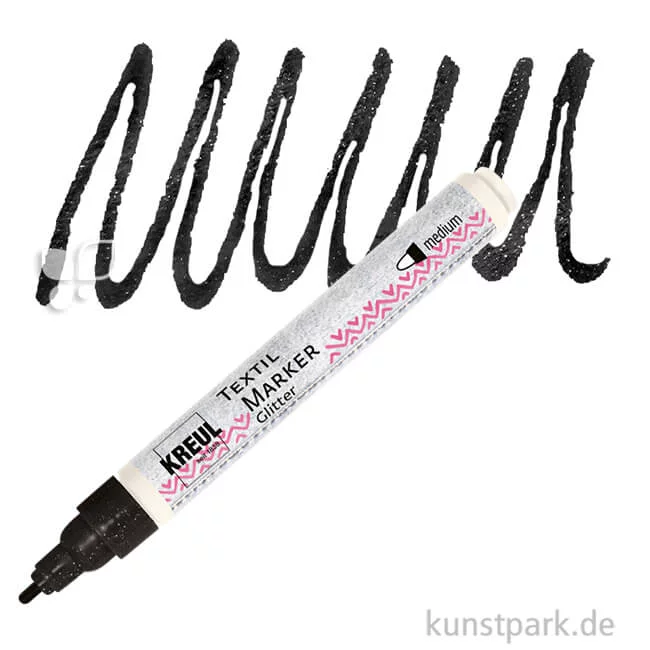Artikelbild 1 des Artikels “KREUL Textil Marker Glitter medium Stift | Schwarz“
