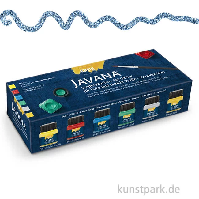 Artikelbild 1 des Artikels “KREUL Javana Stoffmalfarben Glitter Grundfarben-Set, 6 x 20 ml “