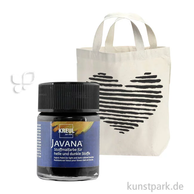 Artikelbild 1 des Artikels “KREUL Javana Stoffmalfarbe für helle und dunkle Stoffe 50 ml | Schwarz“