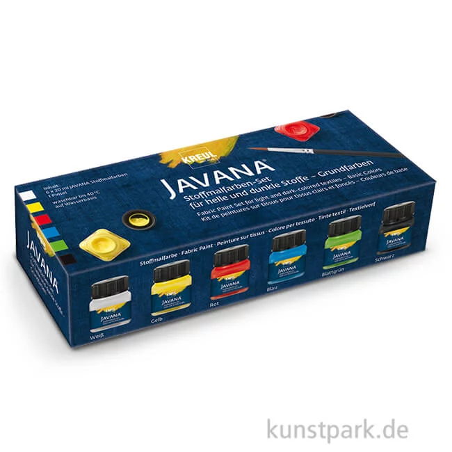 Artikelbild 1 des Artikels “KREUL Javana Stoffmalfarben Opak Grundfarben - 6 x 20 ml “
