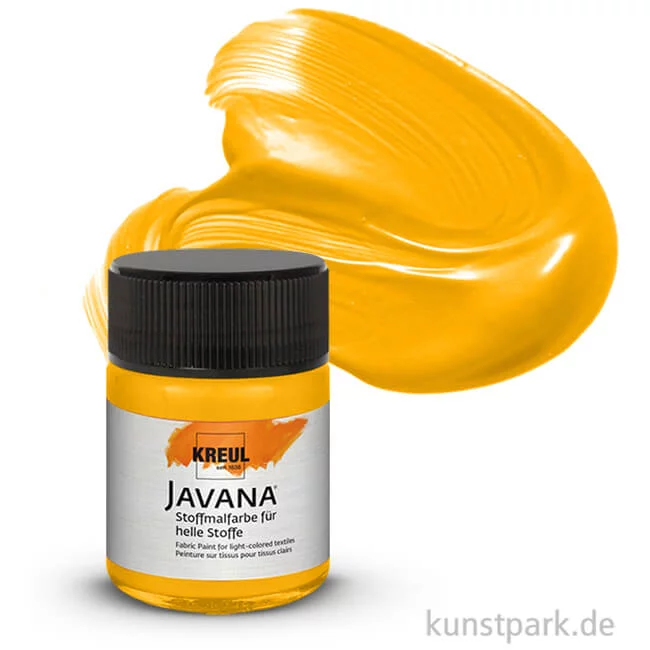 Artikelbild 1 des Artikels “KREUL Javana Stoffmalfarbe für helle Stoffe 50 ml | Goldgelb“