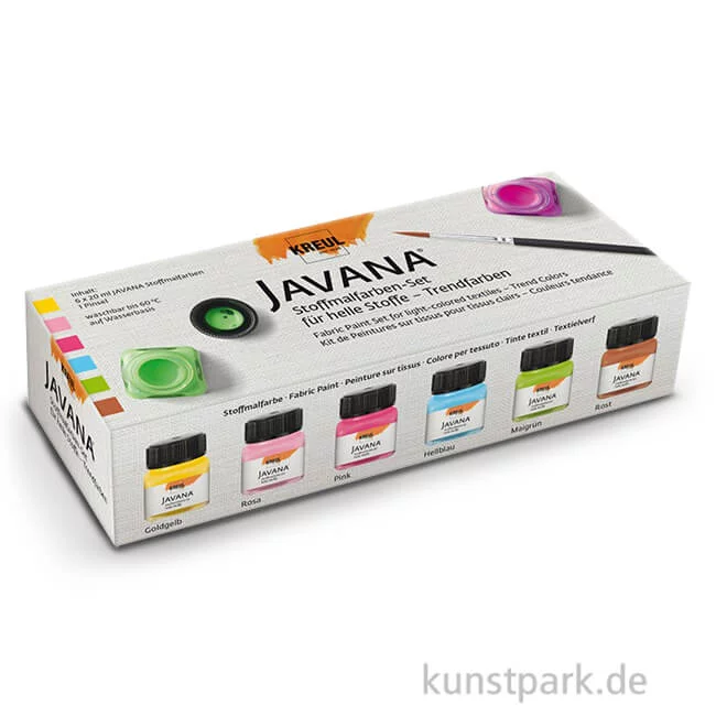 Artikelbild 1 des Artikels “KREUL Javana Stoffmalfarben für helle Stoffe Trendfarben 6 x 20 ml “