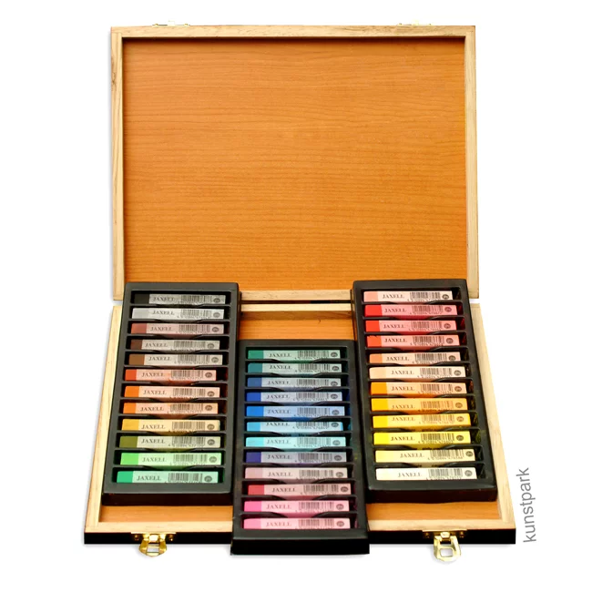 Artikelbild 1 des Artikels “JAXELL Pastellkreide, 72 Stifte im Holzkasten “