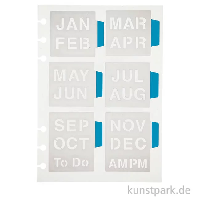 Artikelbild 1 des Artikels “Journal & Planer Schablone - Monate, Größe 12,5 x 17,5 cm “