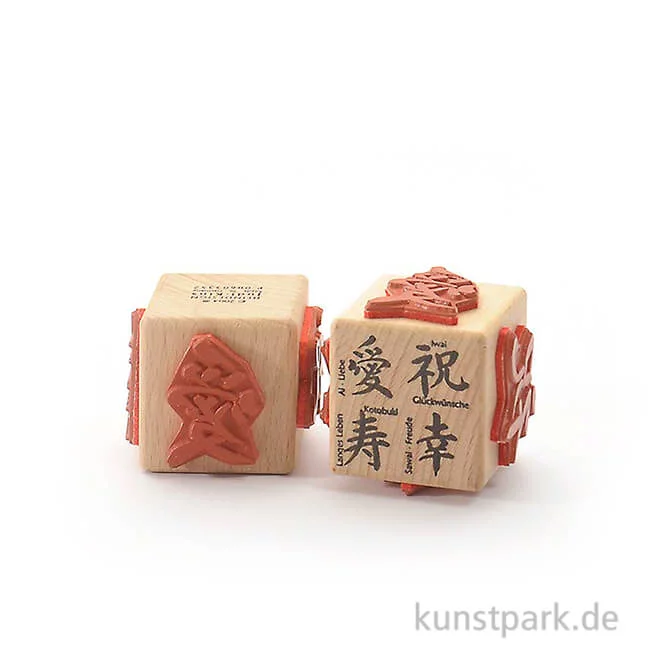 Artikelbild 1 des Artikels “Stempel Würfel - Japanische Zeichen - Freude, Glück, Leben, Liebe “