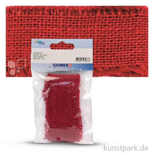 Artikelbild 1 des Artikels “Juteband 40 mm Breite, 1 Meter 1 m | Rot“