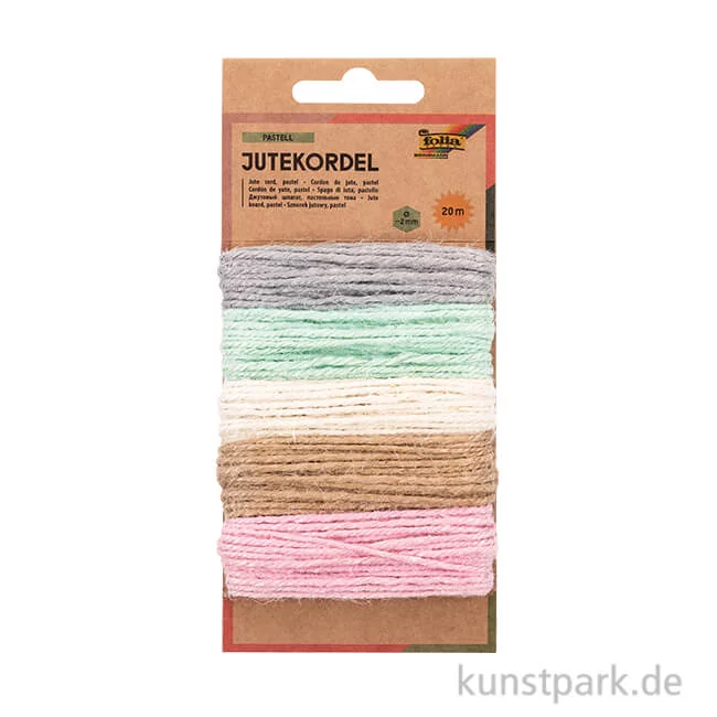 Artikelbild 1 des Artikels “Jutekordeln in Pastellfarben, je 4 Meter, 5er Set “