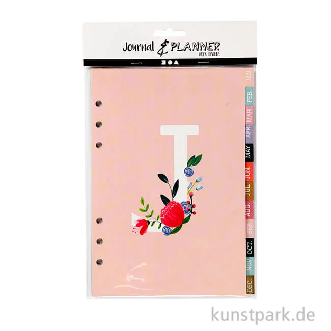 Artikelbild 1 des Artikels “Kalendereinlagen für Kreativbücher - Blumendesign Lila-Gold-Rosa, 12 Seiten “