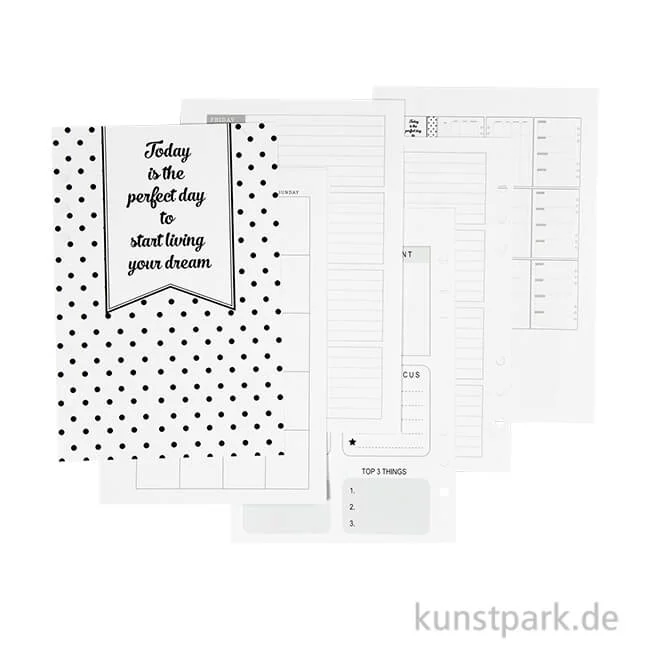 Artikelbild 1 des Artikels “Kalenderseiten für Planer - 5-Wochen-Plan, Größe 142x210 mm, 7 Seiten “