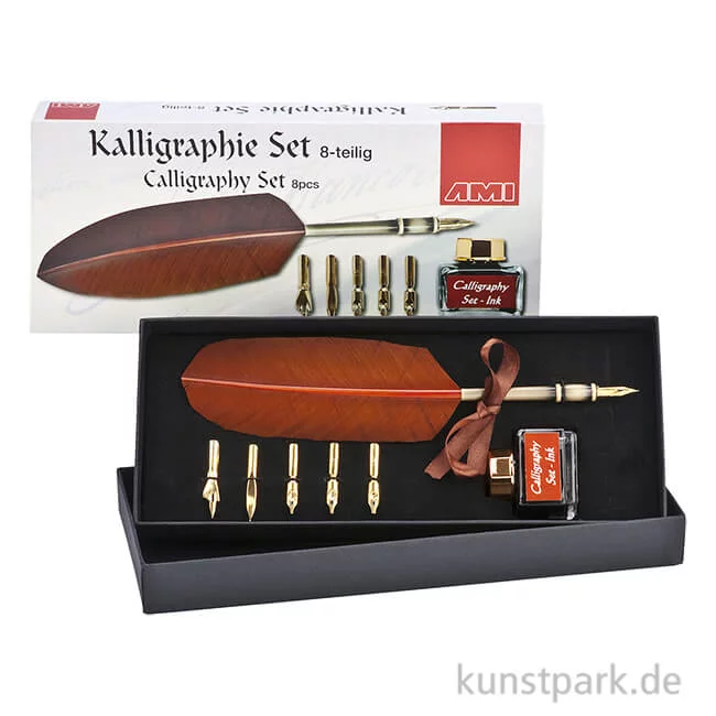 Artikelbild 1 des Artikels “Kalligraphie-Set 8-teilig Schreibfeder mit Tintenfass “