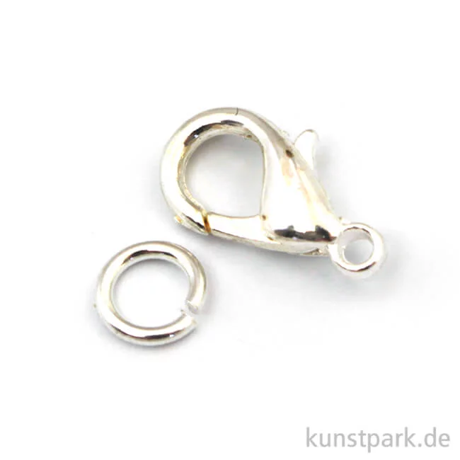 Artikelbild 1 des Artikels “Karabiner-Schließe mit Ring - Silber, 13 mm, 1 Stück “
