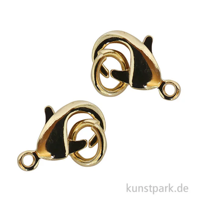 Artikelbild 1 des Artikels “Karabiner-Schließe mit Ring - 9,5 mm, 2 Stück Gold“