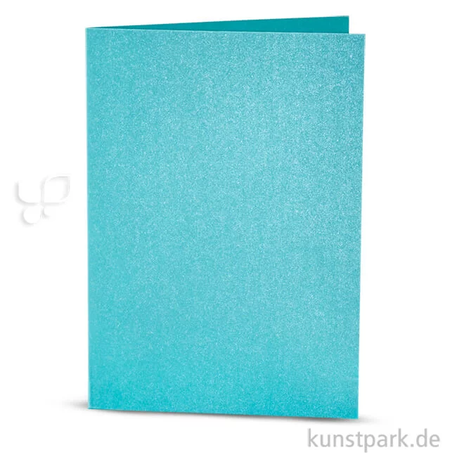 Artikelbild 1 des Artikels “Karte mit Umschlag in Perlmuttoptik, 4 Sets 10,5 x 15 cm | Blau“